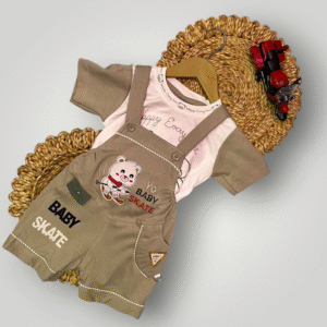 Animal theme dungaree dress for baby's cotton material very soft