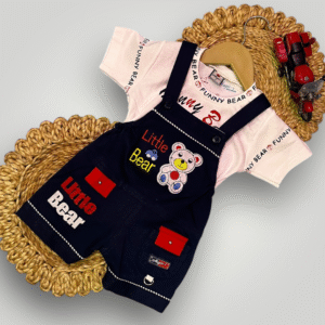 Animal theme dungaree dress for baby's cotton material very soft