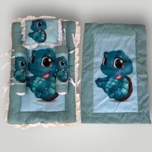 BORNBABY SLEEPING BED WITH ANIME PRINTED SIDE&HEADPILLOW PINK BLUE