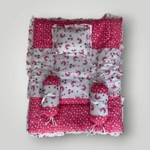 BORNBABY SLEEPING BED WITH SIDE&HEADPILLOW(PINK)