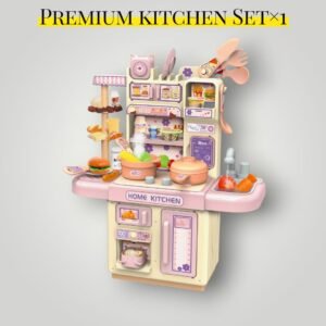 Cooking Set with Utensils, Sink & Accessories, Educational Kitchen Play Set