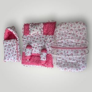 3 PCS COMBOSET FOR NEW BORNBABY (CARRY BED | NET BED | BABY BED) PINK