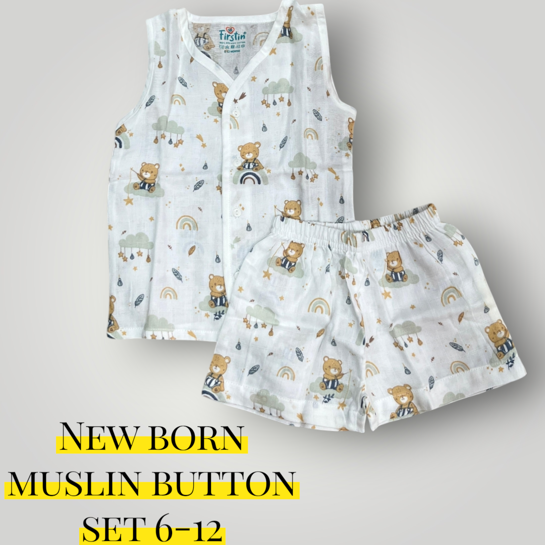 NEWBORN MUSLIN CLOTH BUTTON SET - Image 13