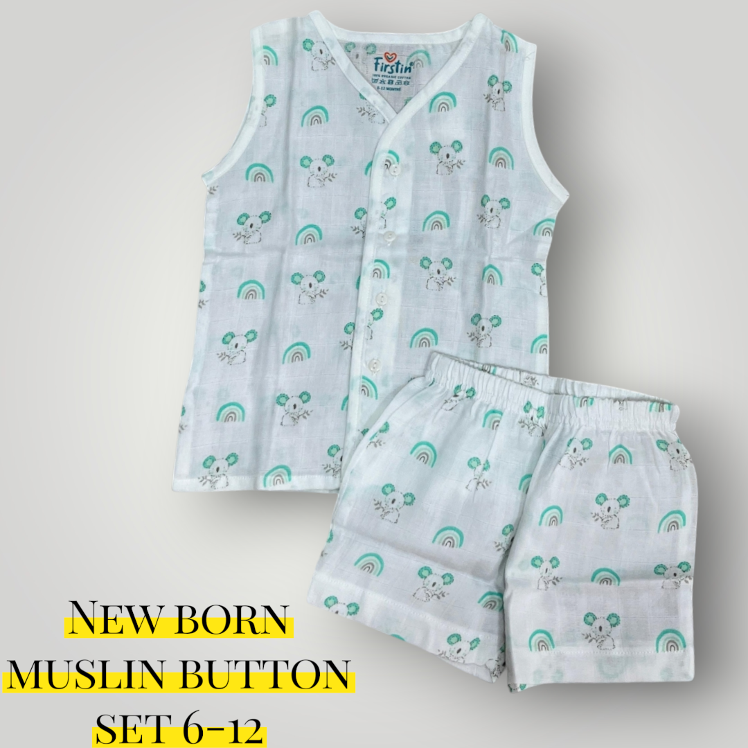 NEWBORN MUSLIN CLOTH BUTTON SET - Image 14