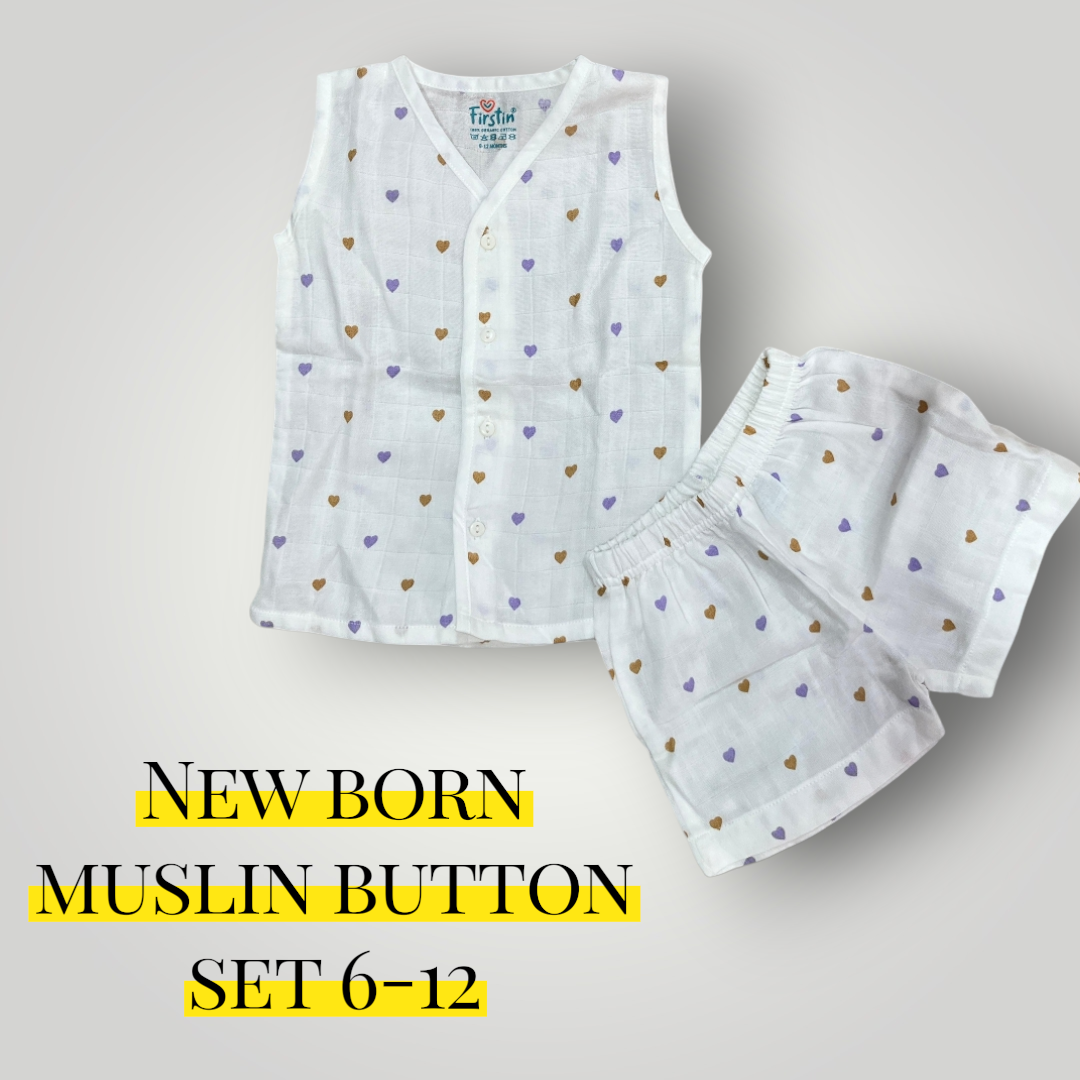 NEWBORN MUSLIN CLOTH BUTTON SET - Image 12