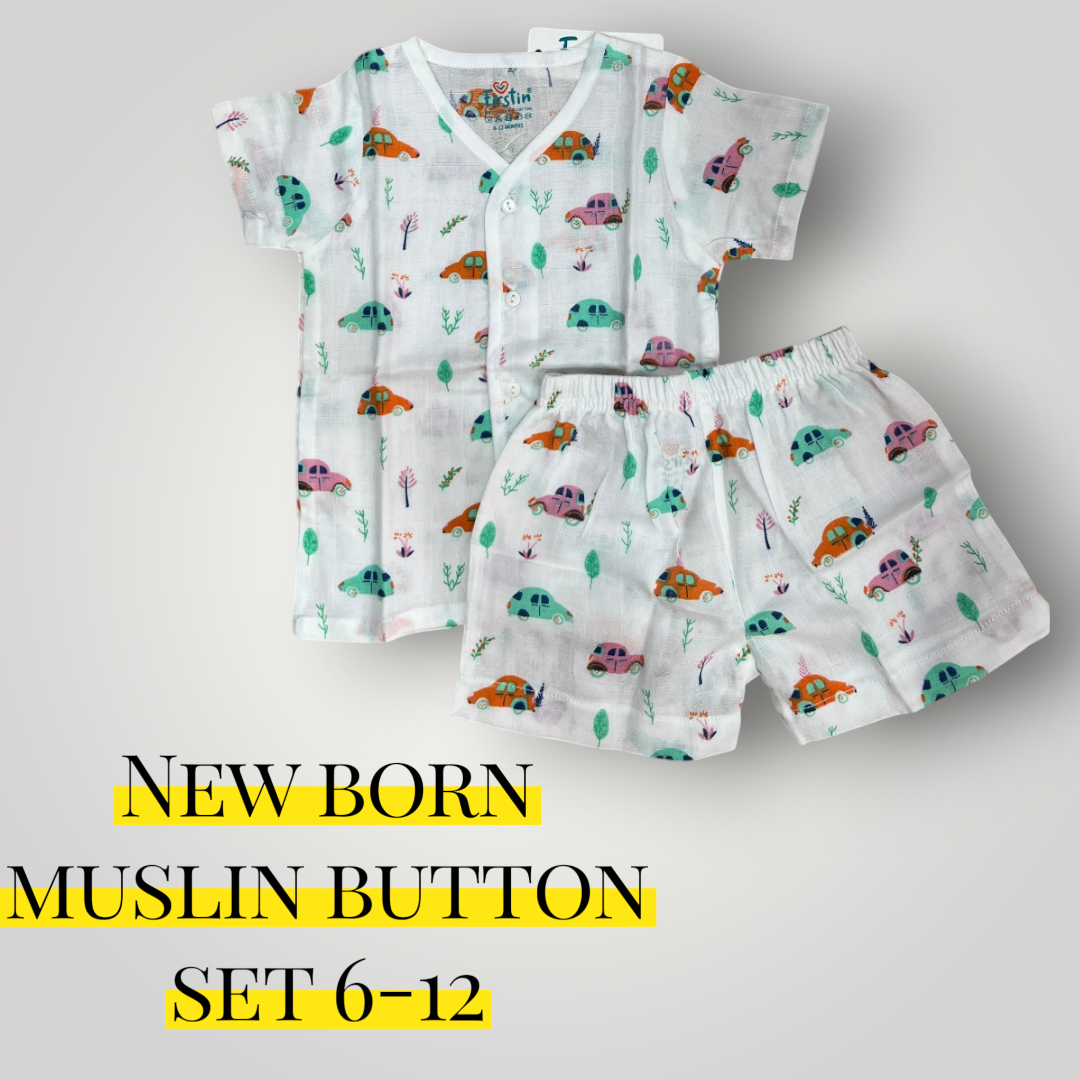 NEWBORN MUSLIN CLOTH BUTTON SET - Image 8