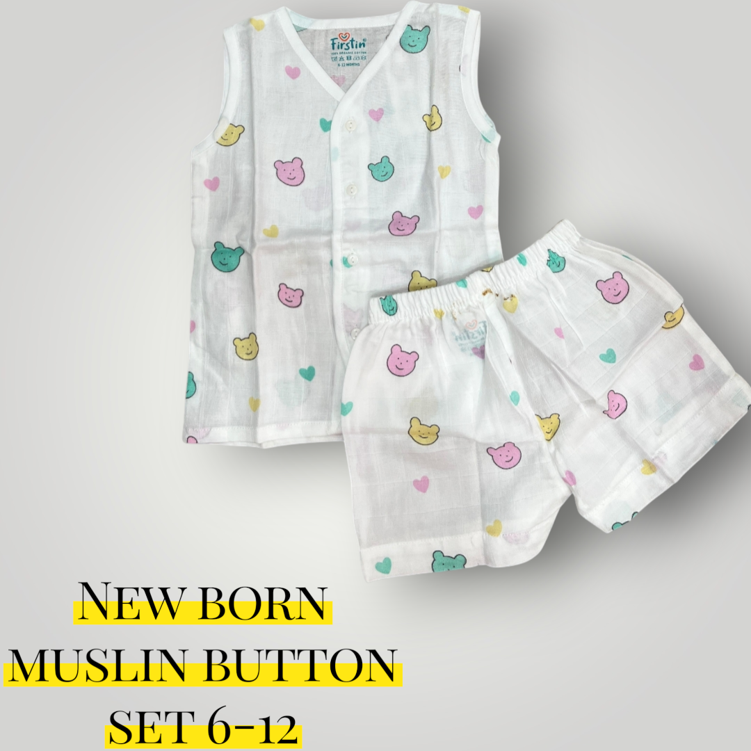 NEWBORN MUSLIN CLOTH BUTTON SET - Image 9