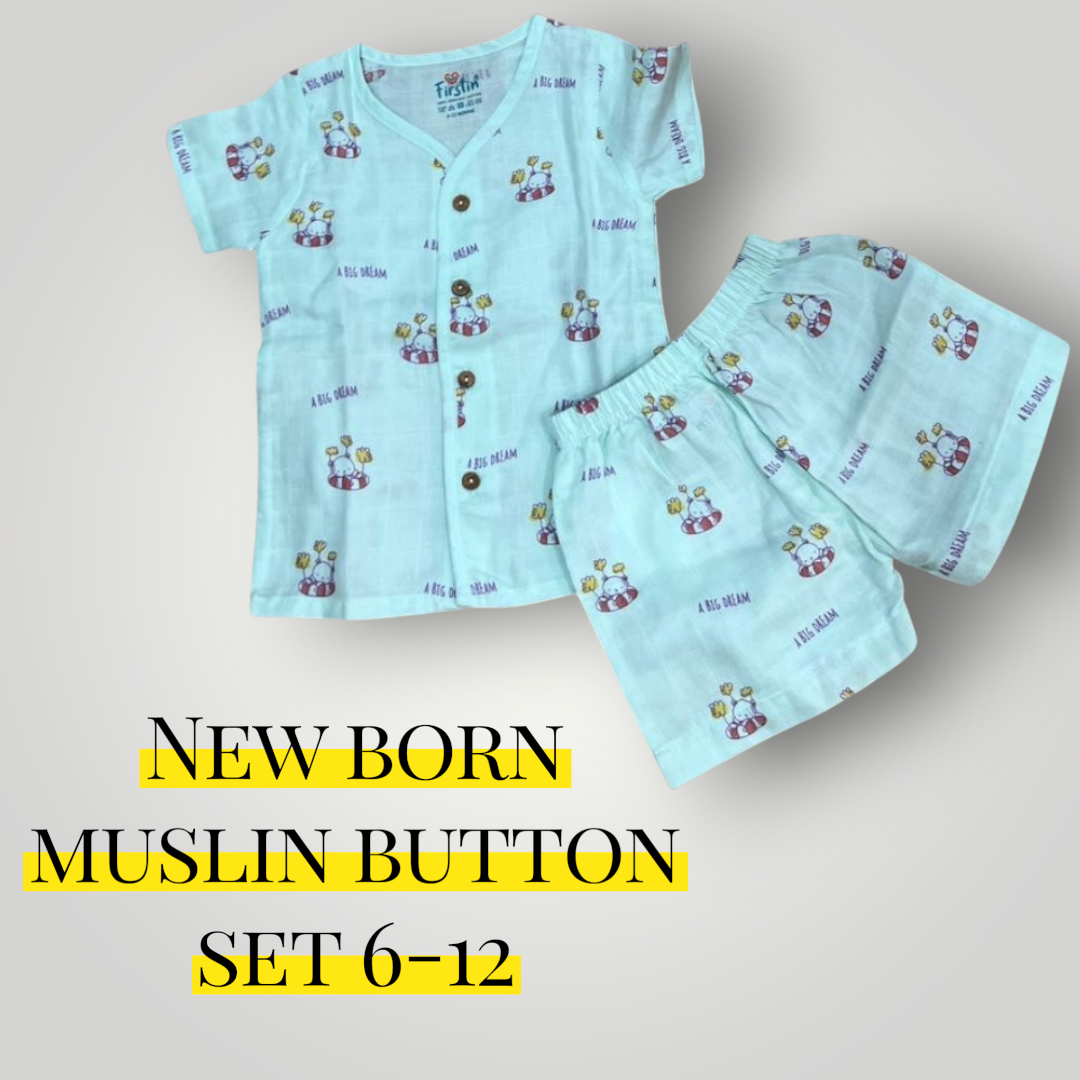NEWBORN MUSLIN CLOTH BUTTON SET - Image 10