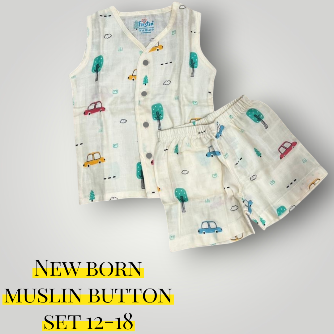 NEWBORN MUSLIN CLOTH BUTTON SET - Image 6