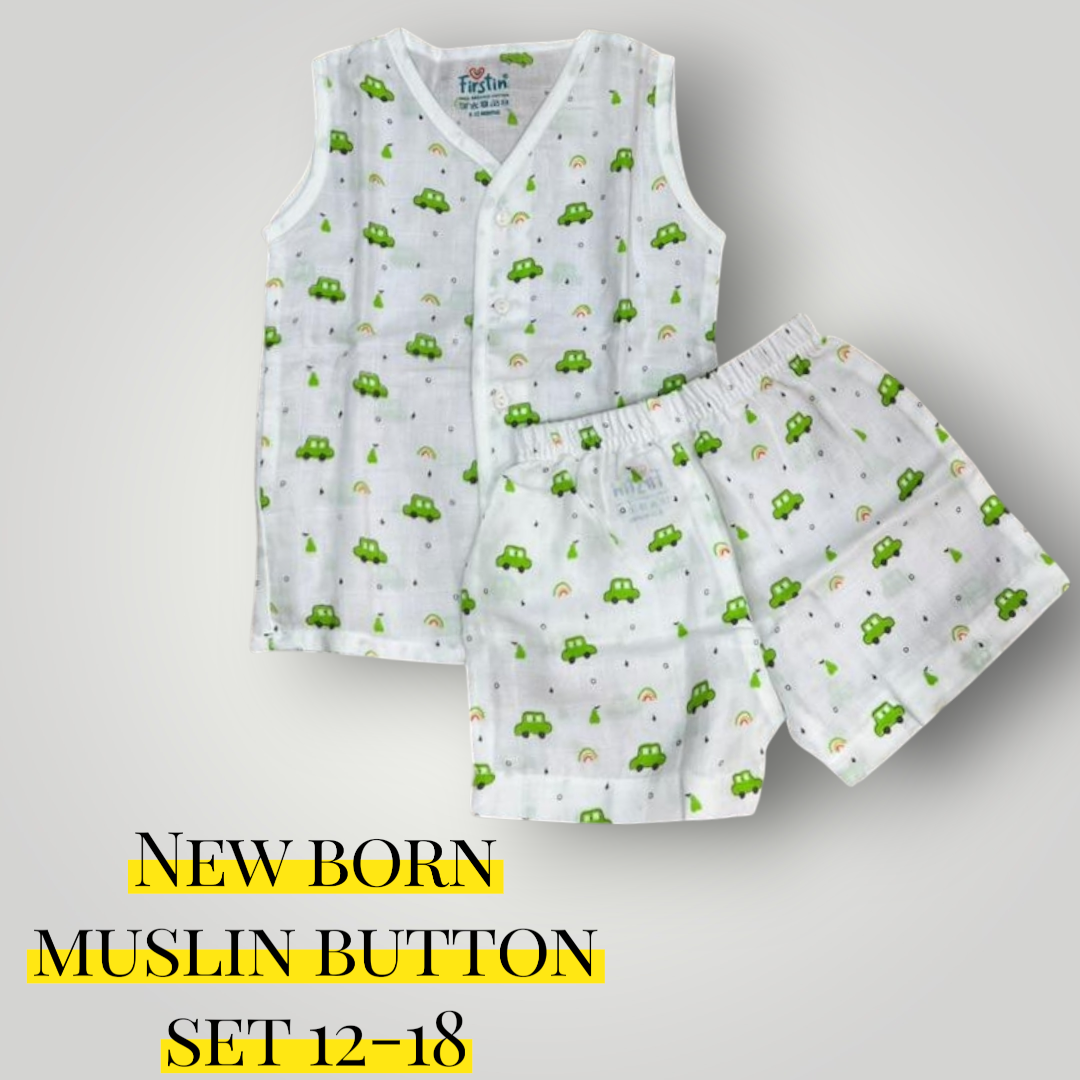 NEWBORN MUSLIN CLOTH BUTTON SET - Image 5