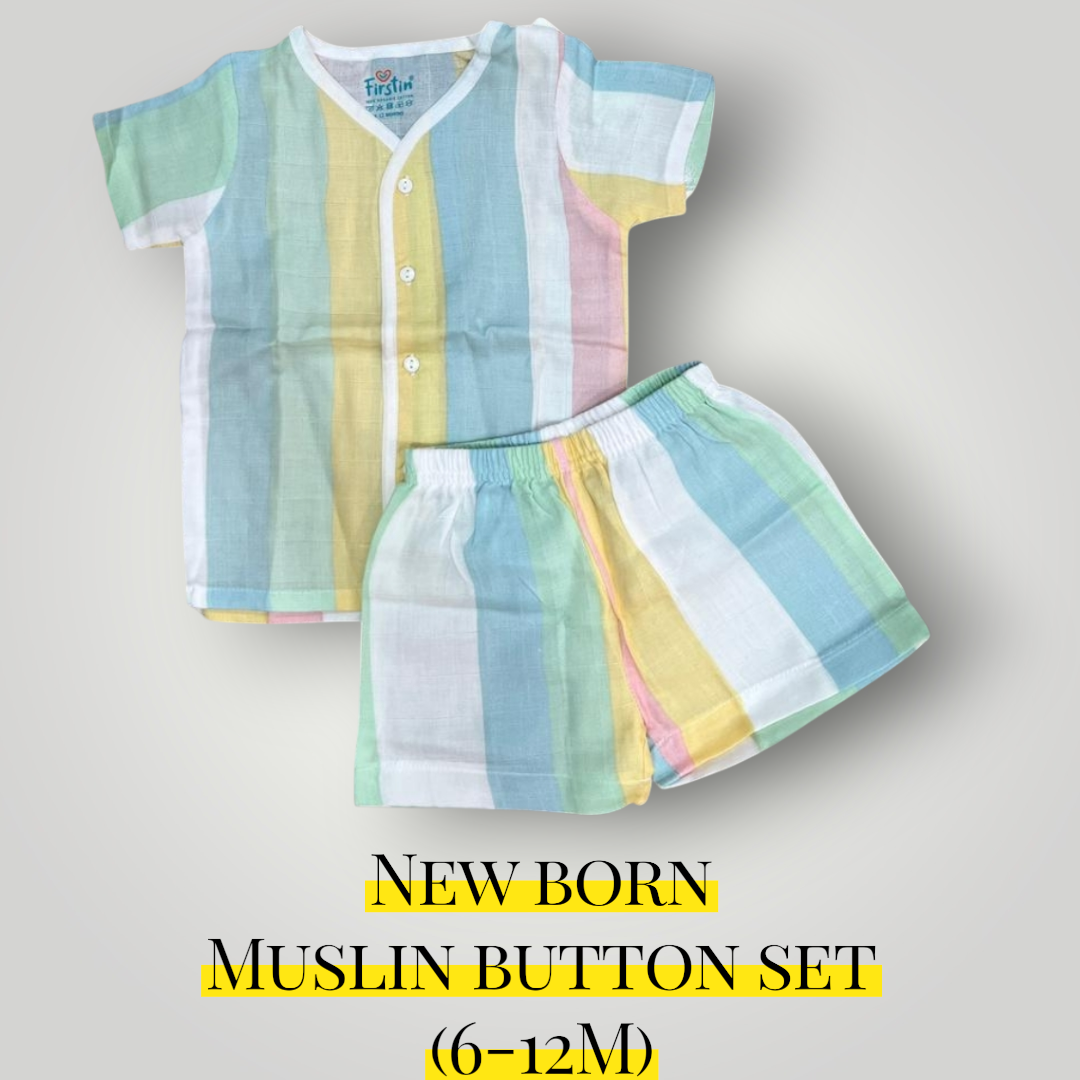 NEWBORN MUSLIN CLOTH BUTTON SET
