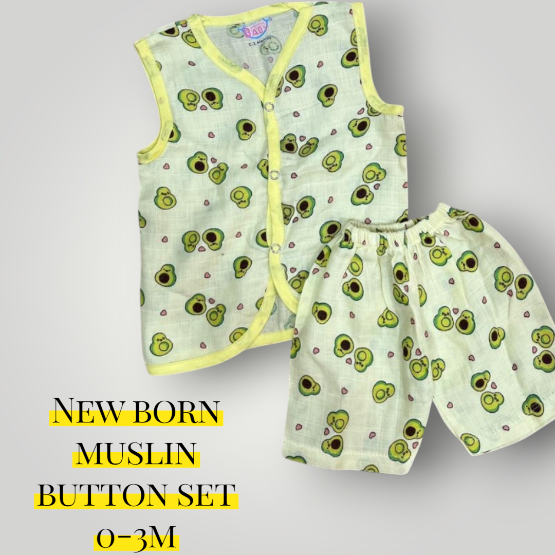 NEWBORN MUSLIN CLOTH BUTTON SET - Image 3