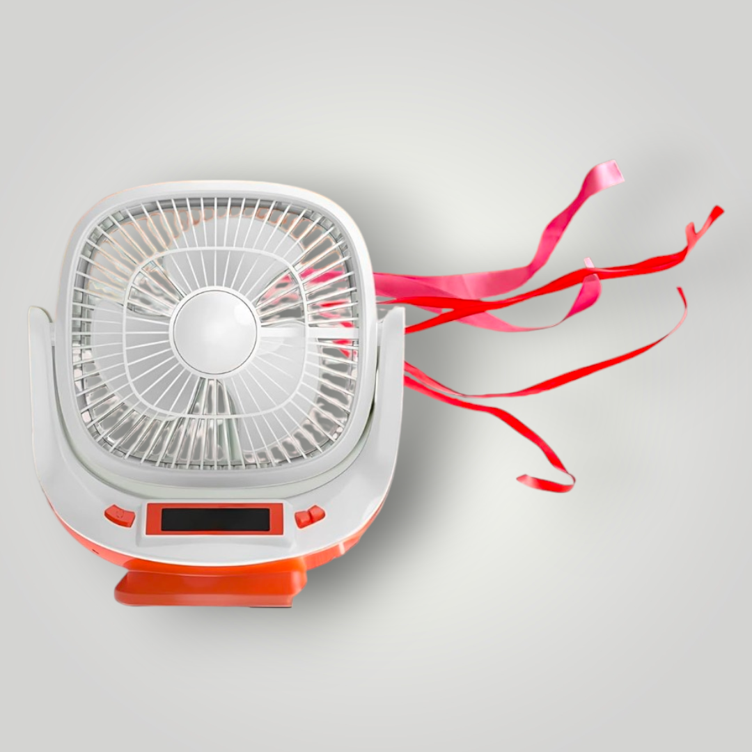 SOLAR MINI FAN & RECHARGEABLE WITH LED LIGHT - Image 3